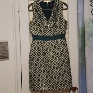 Anna Sui metallic cocktail office dress size 8